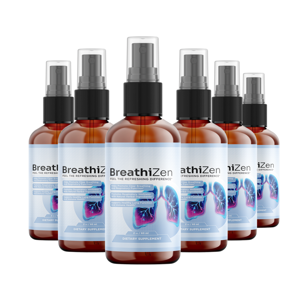 Six BreathiZen spray bottles, the largest package offered by the seller